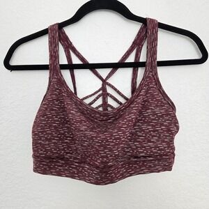 Prana XS Sports Bra Low Impact Yoga Activewear Criss Cross Back‎ Maroon